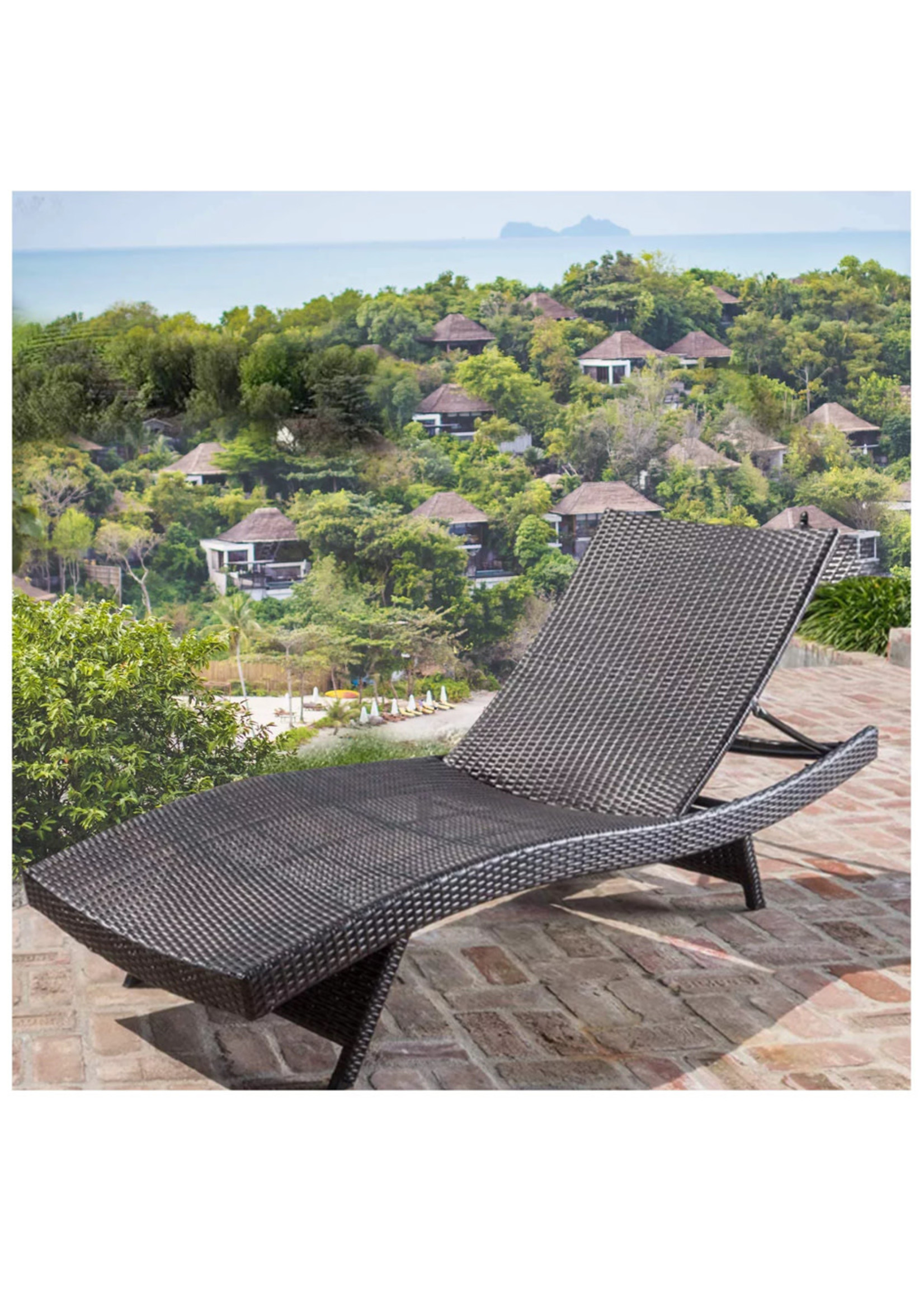 **Minor Imperfections ** Black Wicker Lounge Chaise Patio Outdoor
