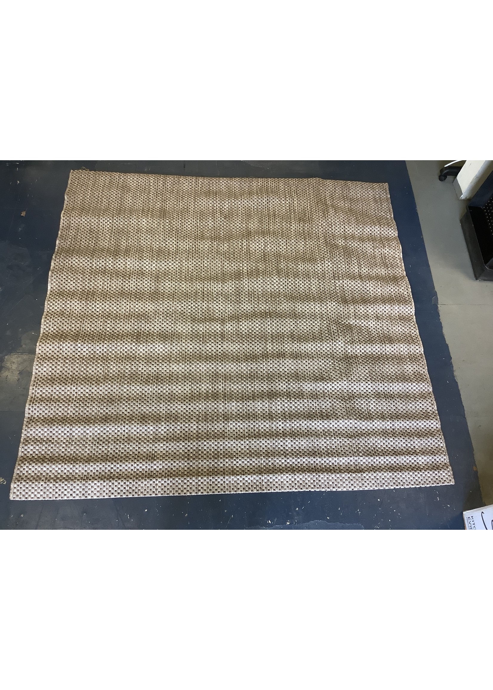 SAFAVIEH Courtyard Begajeta Indoor/Outdoor Waterproof Patio Backyard Rug. - 6'7" Square - Black/Beige