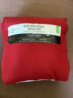 Mainstays Soft Microfiber Sheet Set Queen red