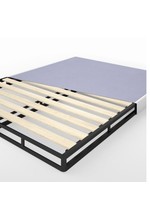 Queen ZINUS Metal Box Spring with Wood Slats 4 Inch Mattress Foundation / Sturdy Steel Structure / Easy Assembly