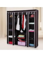 58x17x69 Portable Wardrobe Closet  1 Hanging Rods, 12 Shelves