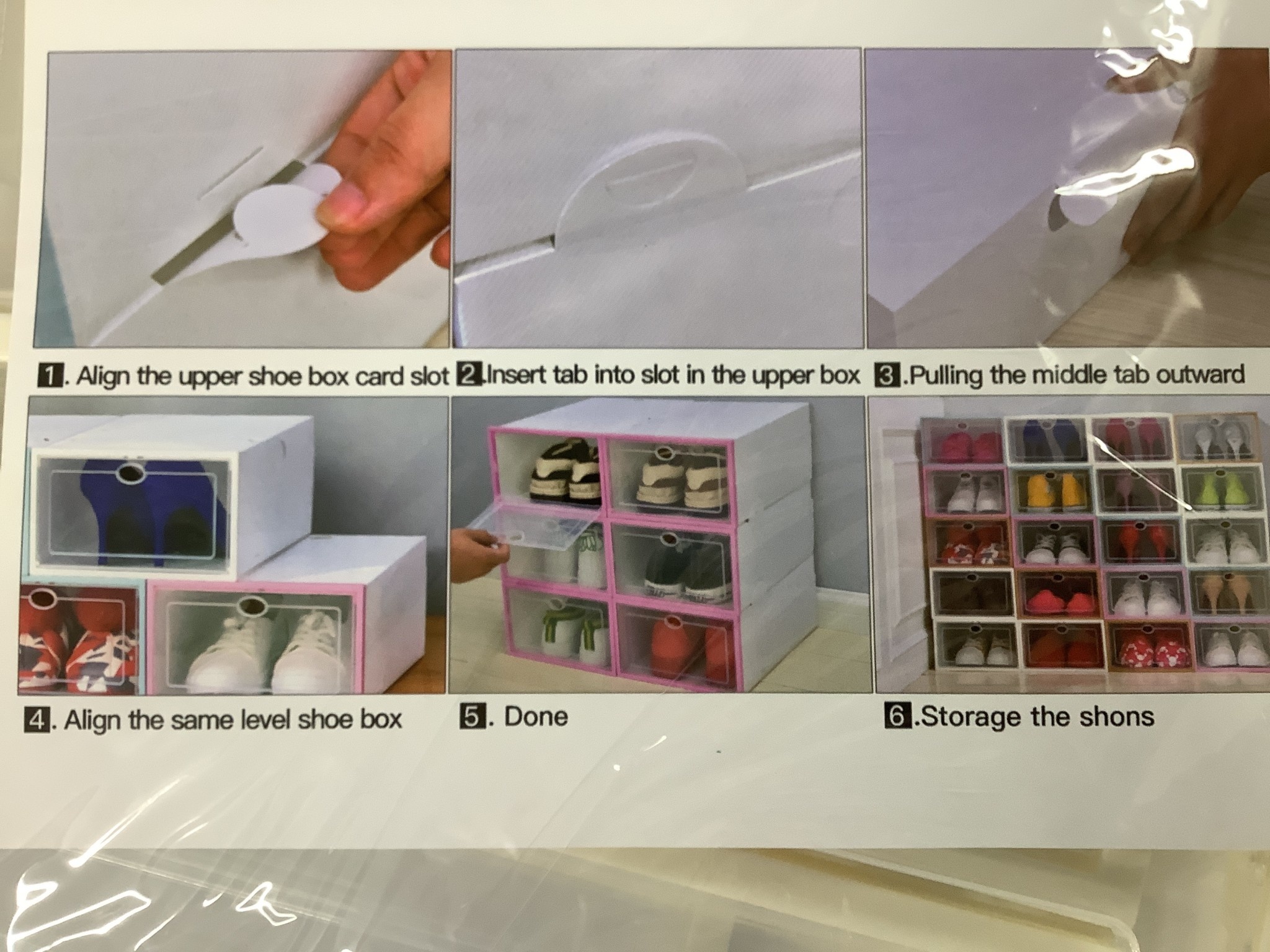 Multi shoe package Shoe Travel Bag for Multiple Shoes 8 Pairs - 8 Pairs, Clear  main image 4