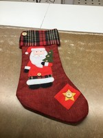 Santa plaid stocking