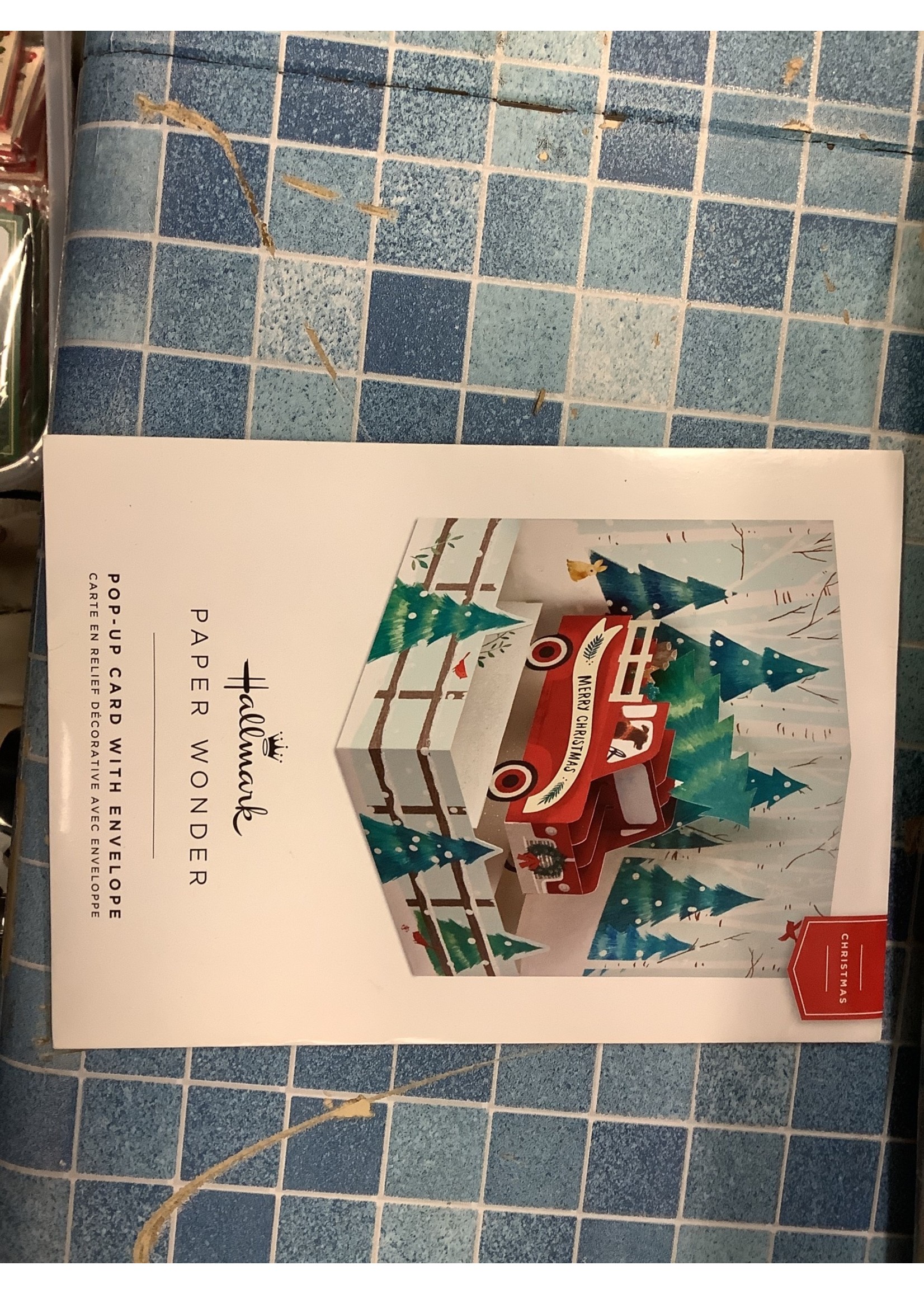 Hallmark Paper Wonder Pop Up Card w/ Envelope Winter Truck