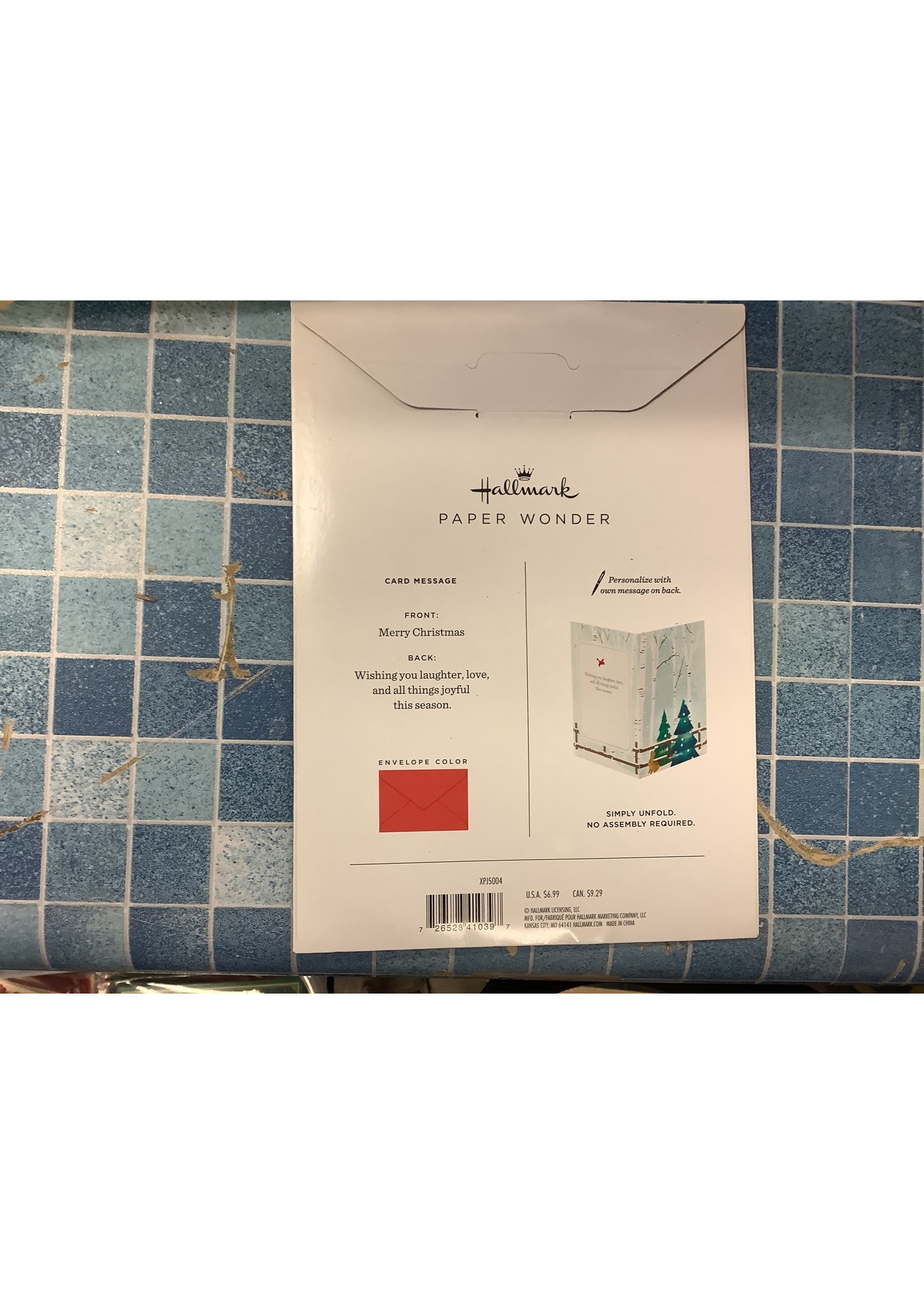 Hallmark Paper Wonder Pop Up Card w/ Envelope Winter Truck