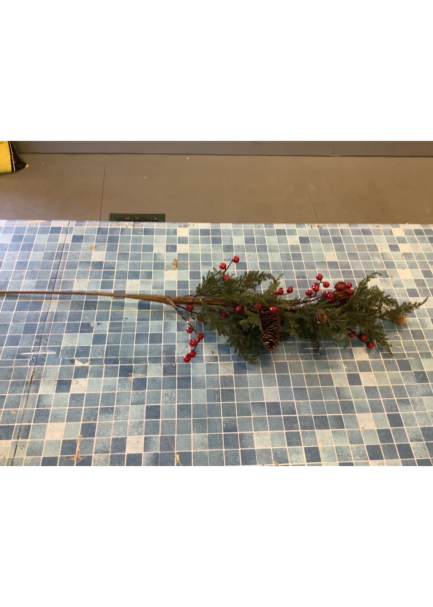 35 inch Christmas Branch W/ Berries & Pinecones
