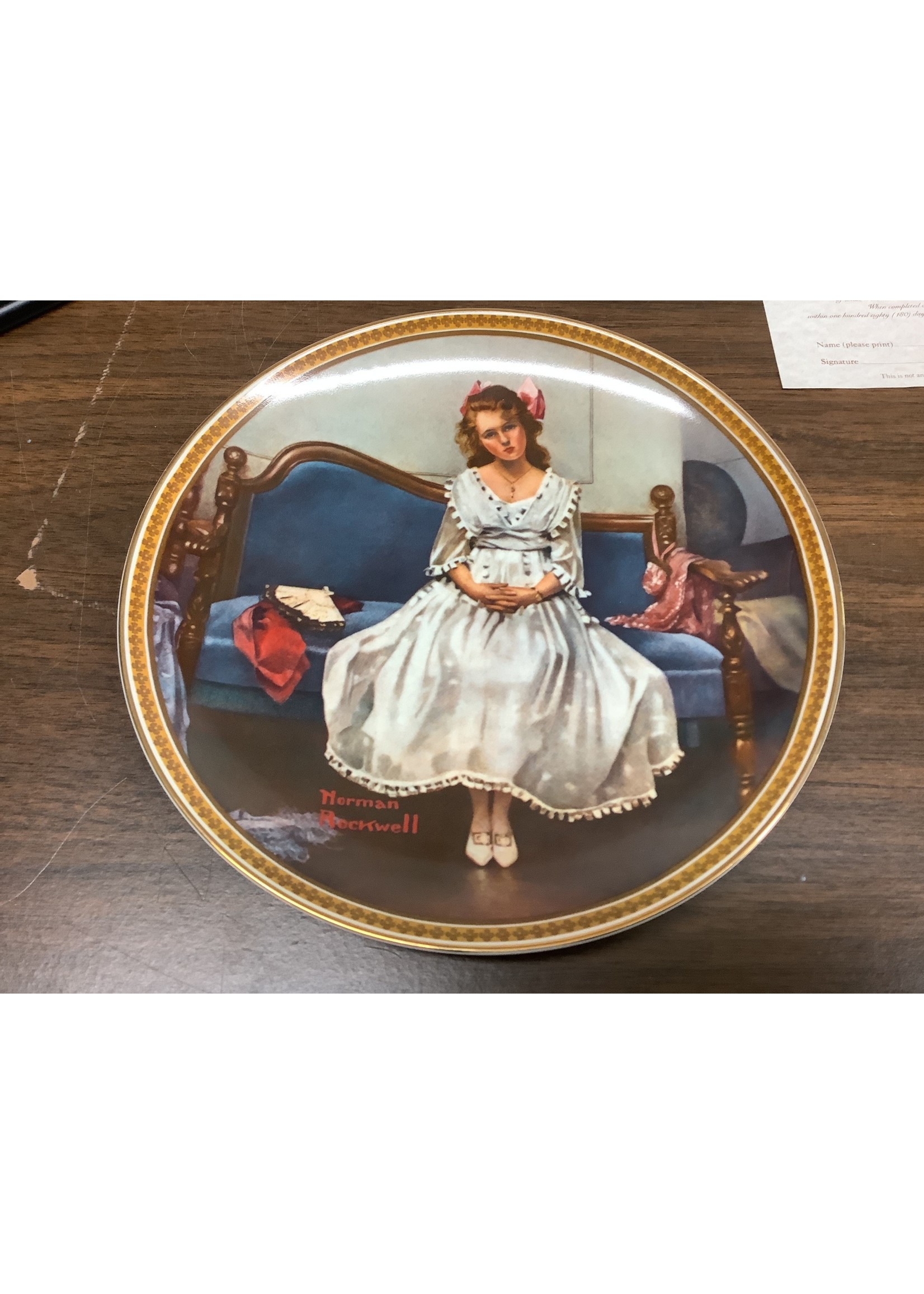 The Bradford Exchange Collectors Plate (1993) “Waiting at the Dance” Bradex-No. 84-R70-4.5
