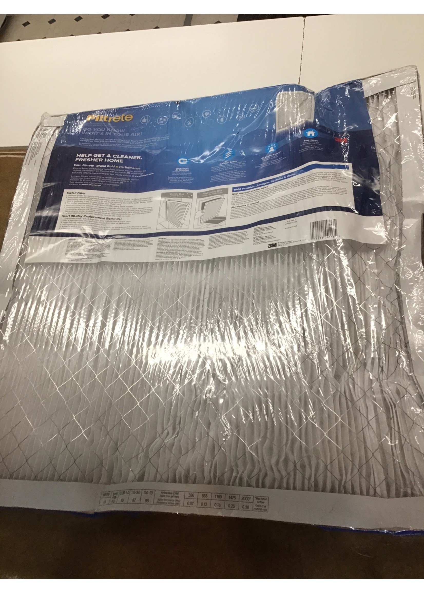 *damaged* 3M air filter premium allergen bacteria & virus