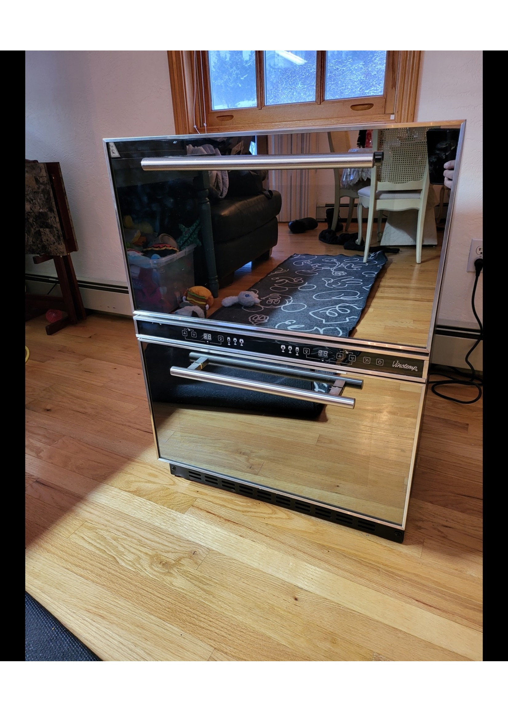 *Issue w/ 1 Down Temp Button Vinotemp 24 Built-In Two Drawer Mirrored Wine and Beverage Cooler VT-WINEDRAWER