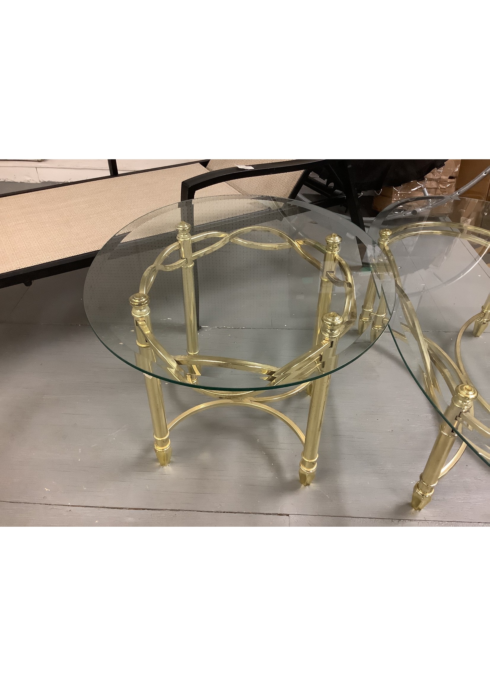 Golden Glass End-Table 23”x28”x20”