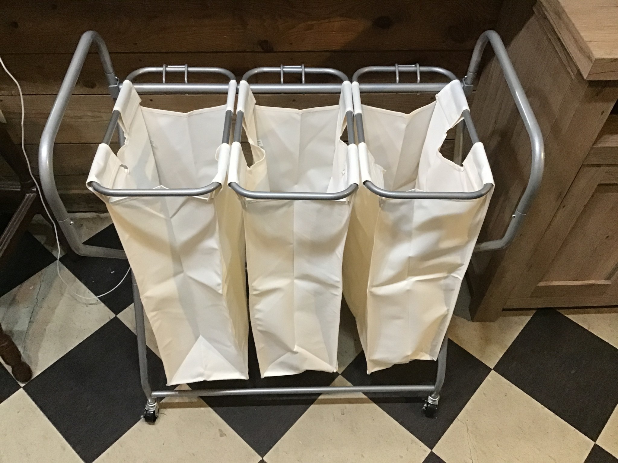 BuiltRolling Triple Laundry Sorter White Threshold D3 Surplus Outlet