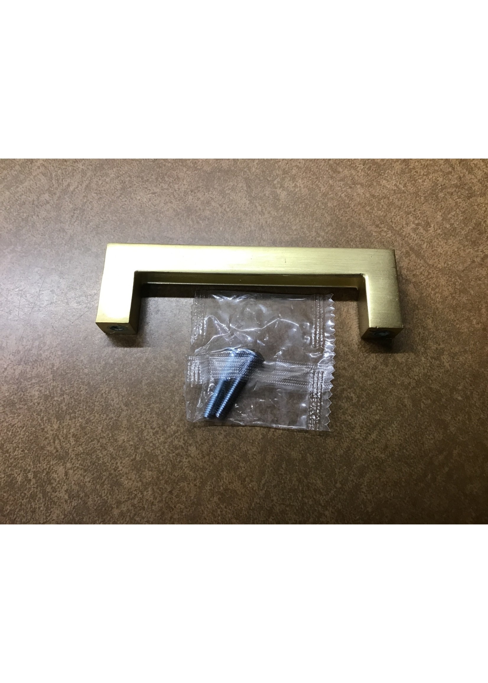 *no packaging* Brainerd Square 3-3/4-in Center to Center Brushed Brass Rectangular Bar Drawer Pulls