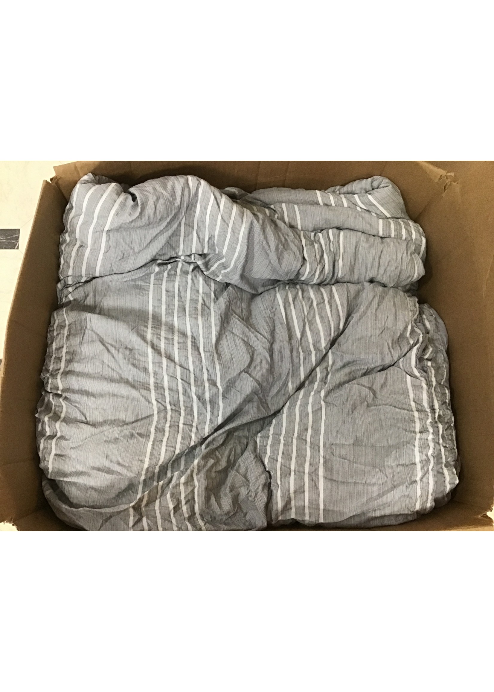 BEDSURE Full/Queen 8-Piece Comforter Set, Stripes Seersucker