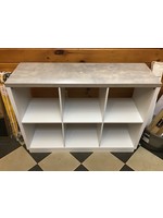 *Loose construction- Threshold 6 Cube Organizer White with marbled grey top