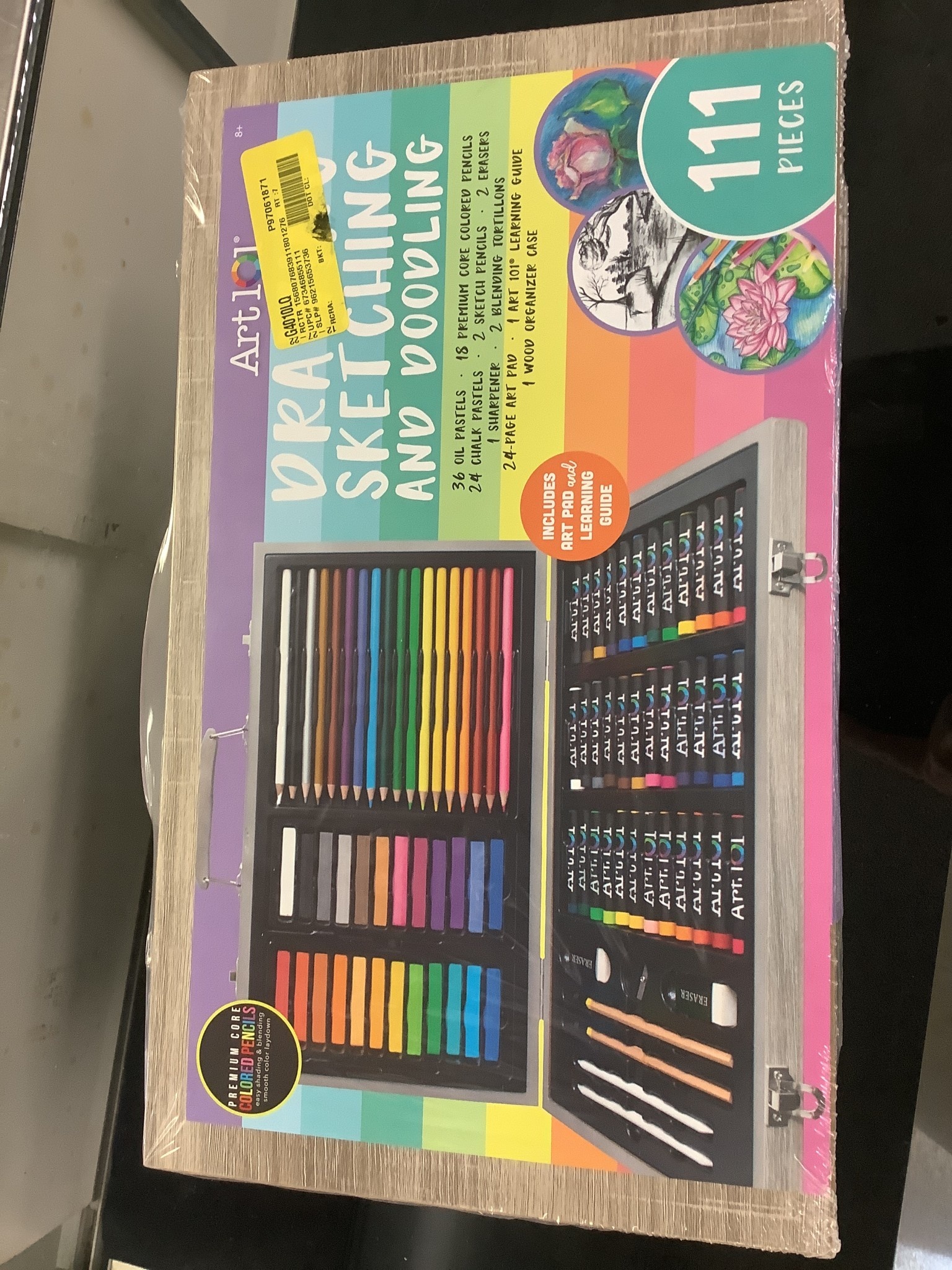 Art 101 Drawing, Sketching, and Doodling 111 Piece Wood Art Set