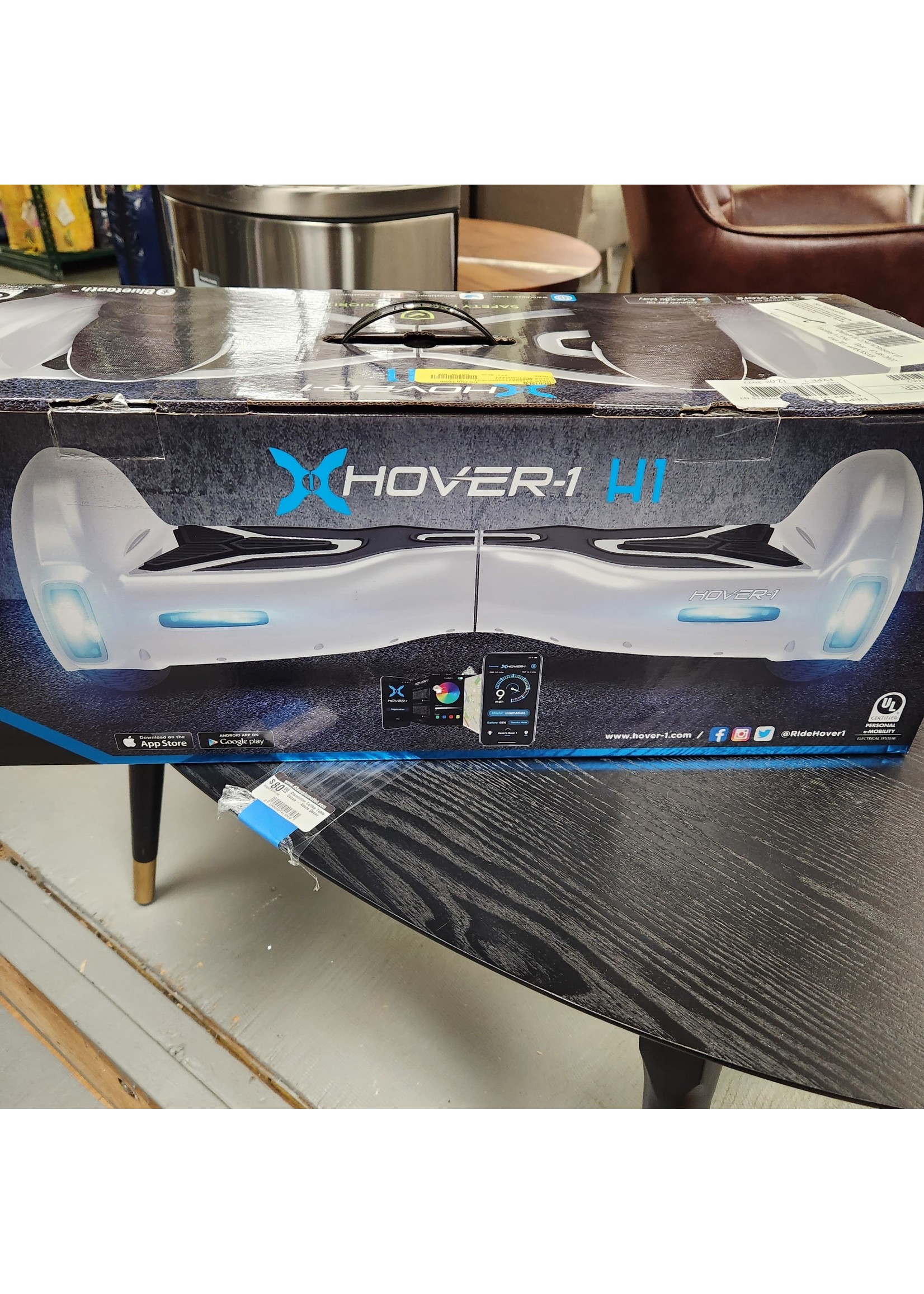 Hover-1 H1 Hoverboard, White, 264 lbs. Max Weight, LED Lights