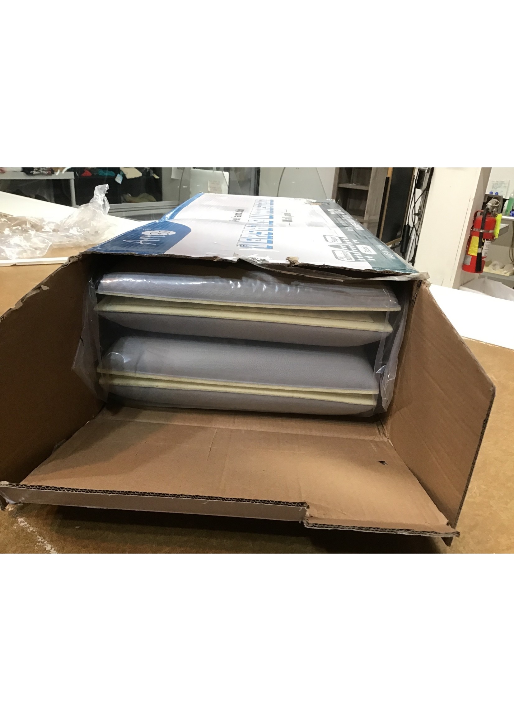 *Open Box* Art3d Peel and Stick Headboard for Twin in Grey, Pack of 4 Panels Sized 9.84 x 23.62, 3D Wall Panel,