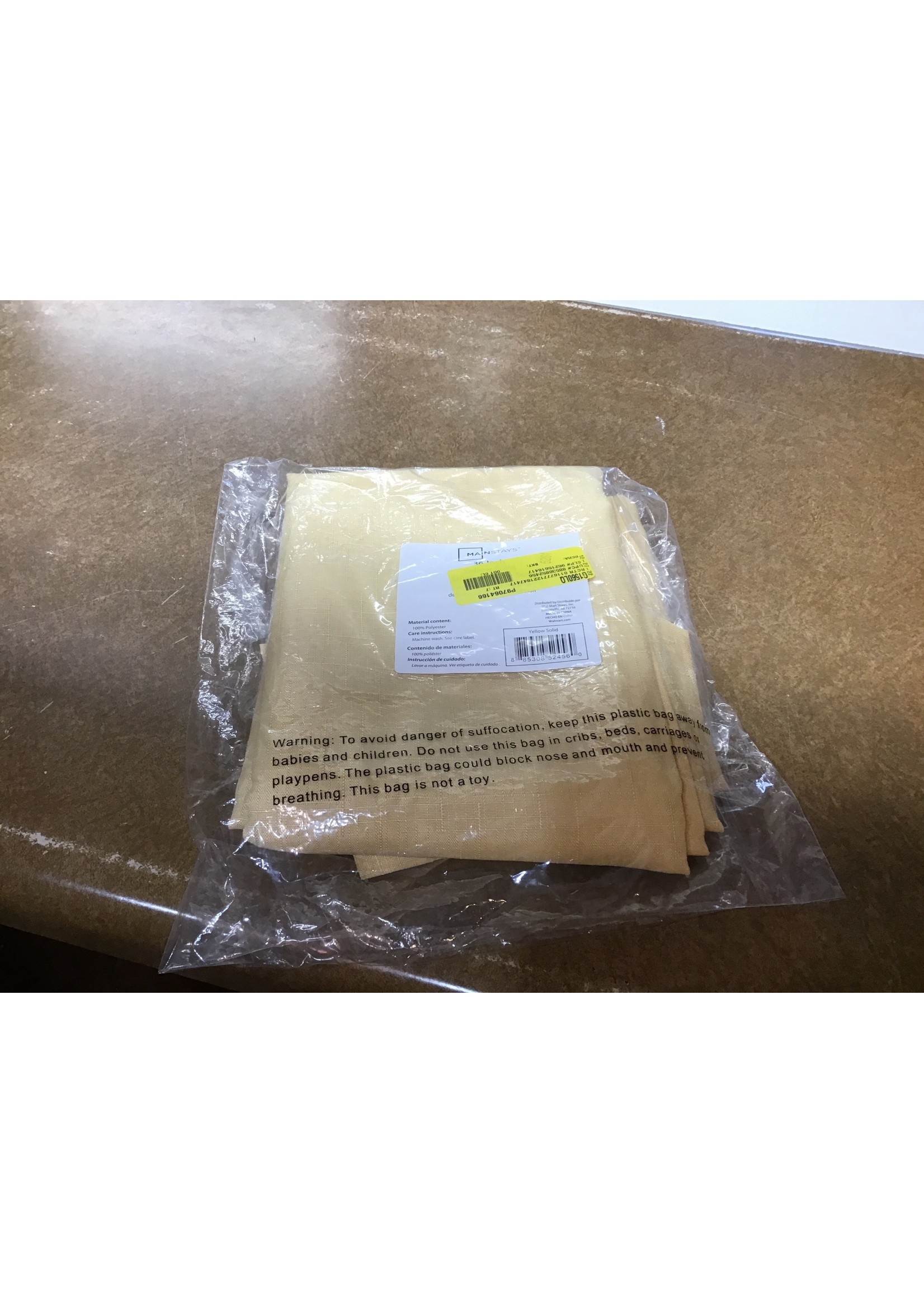*open package* Mainstays Solid Color Light Filtering Rod Pocket Kitchen Window Curtain Tier and Valance, 3Piece Set