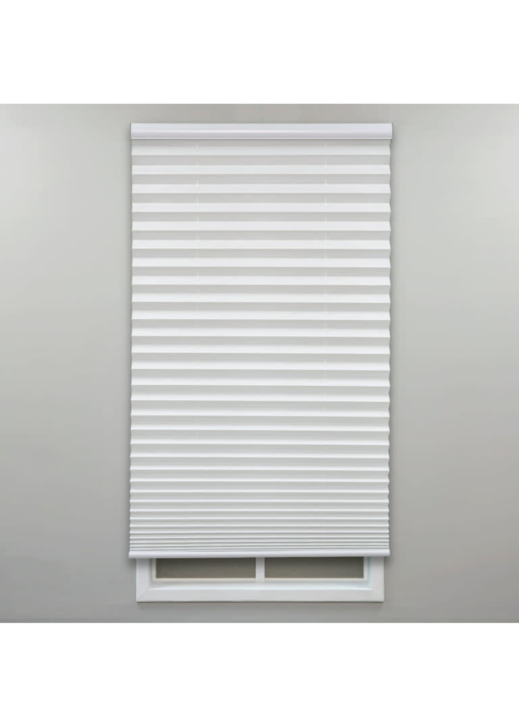 Regal Estate, 1 in. Cordless Light Filtering Pleated Shade, White, 30W x 64L