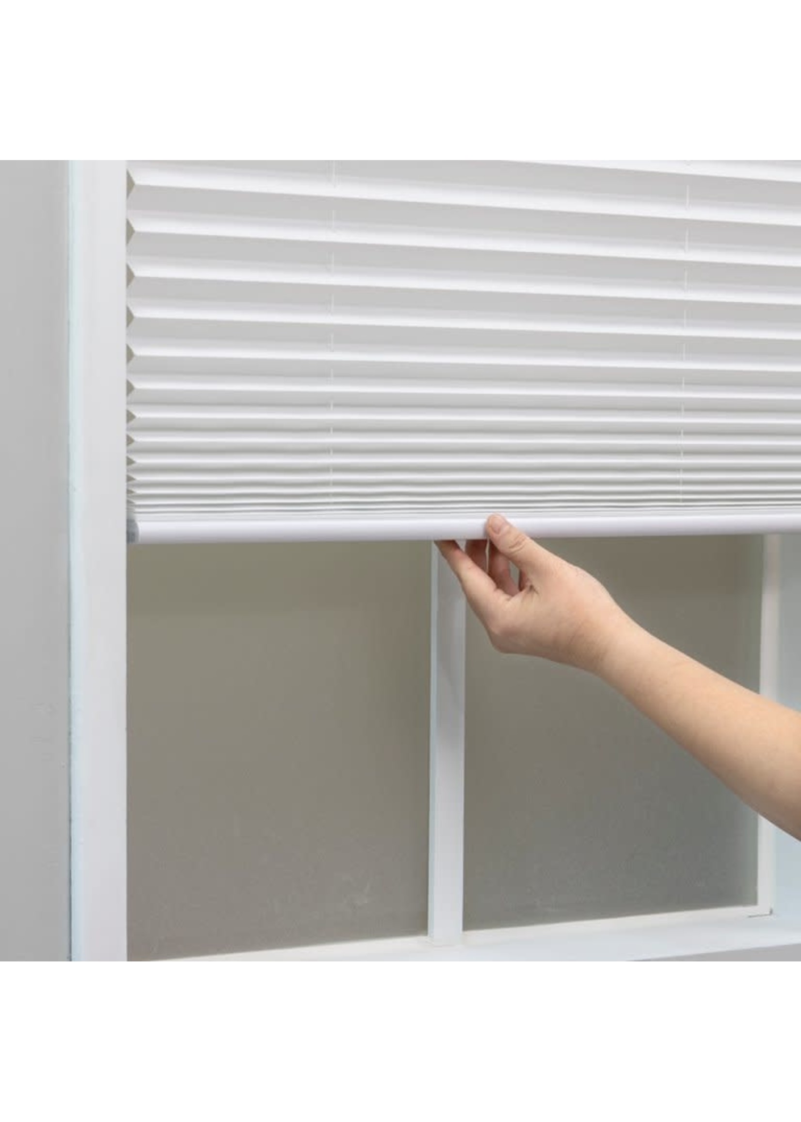 Regal Estate, 1 in. Cordless Light Filtering Pleated Shade, White, 30W x 64L