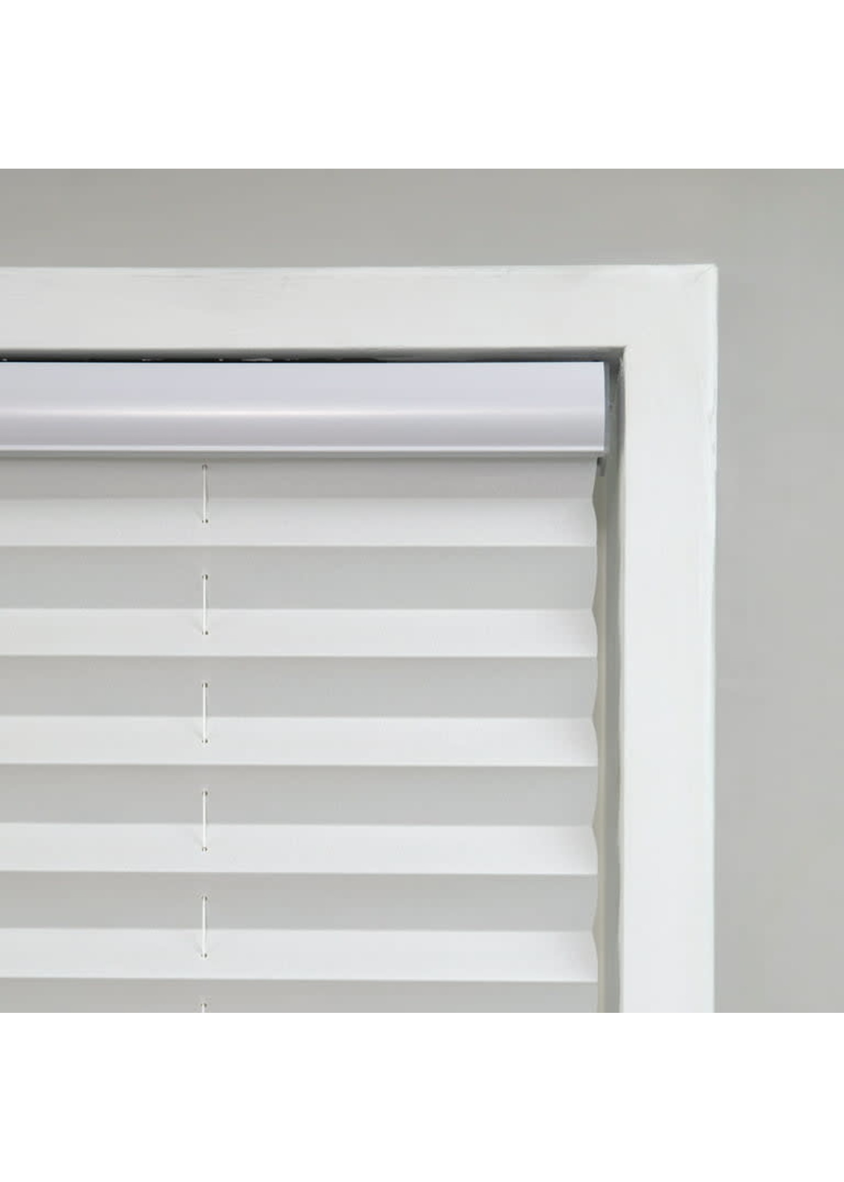 Regal Estate, 1 in. Cordless Light Filtering Pleated Shade, White, 30W x 64L