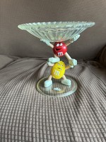 M&M's CHARACTER CANDY DISH COLLECTABLE RED AND YELLOW