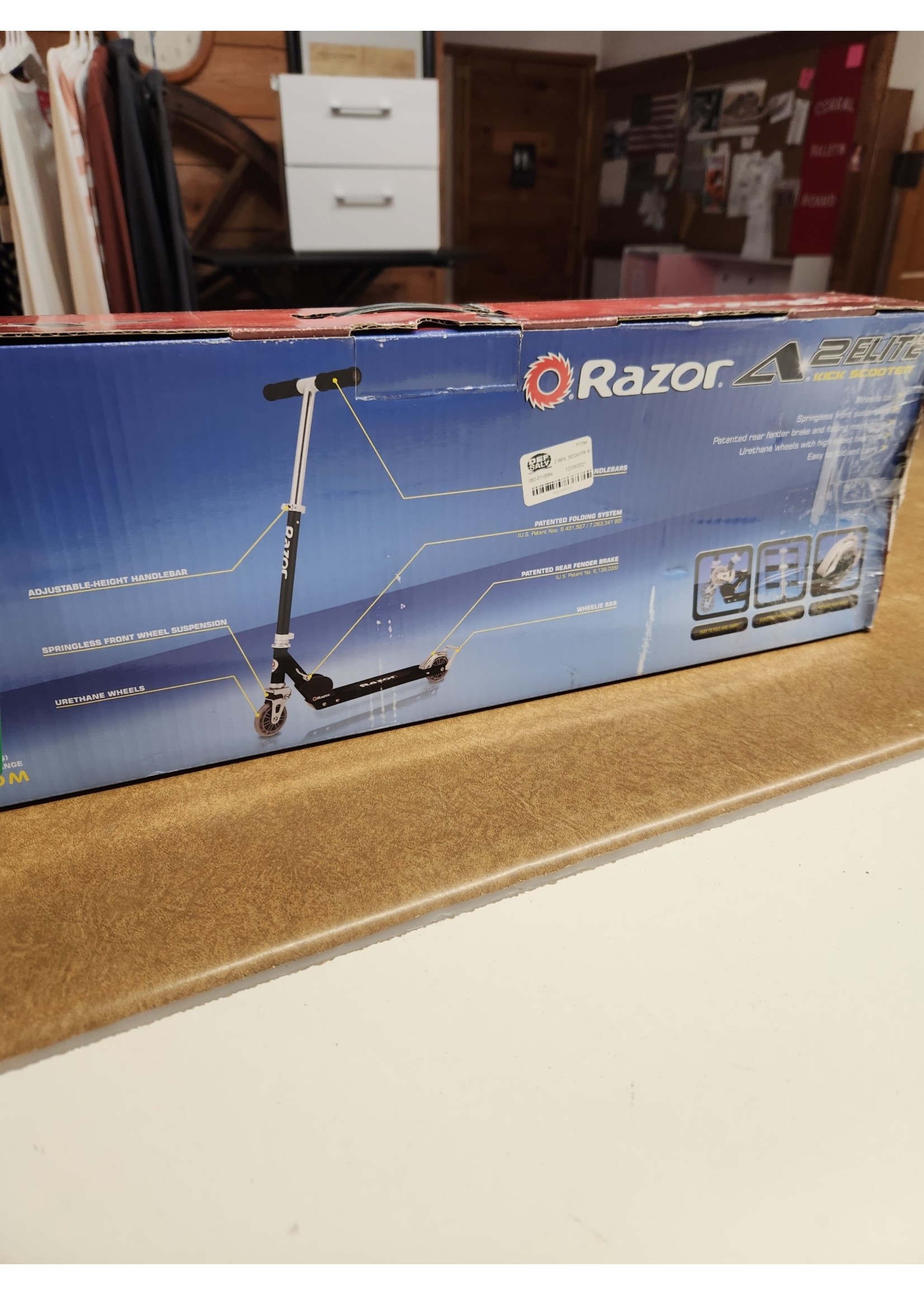 Razor A2 Kick Push Scooter for Kids Wheelie Bar, Foldable, Lightweight