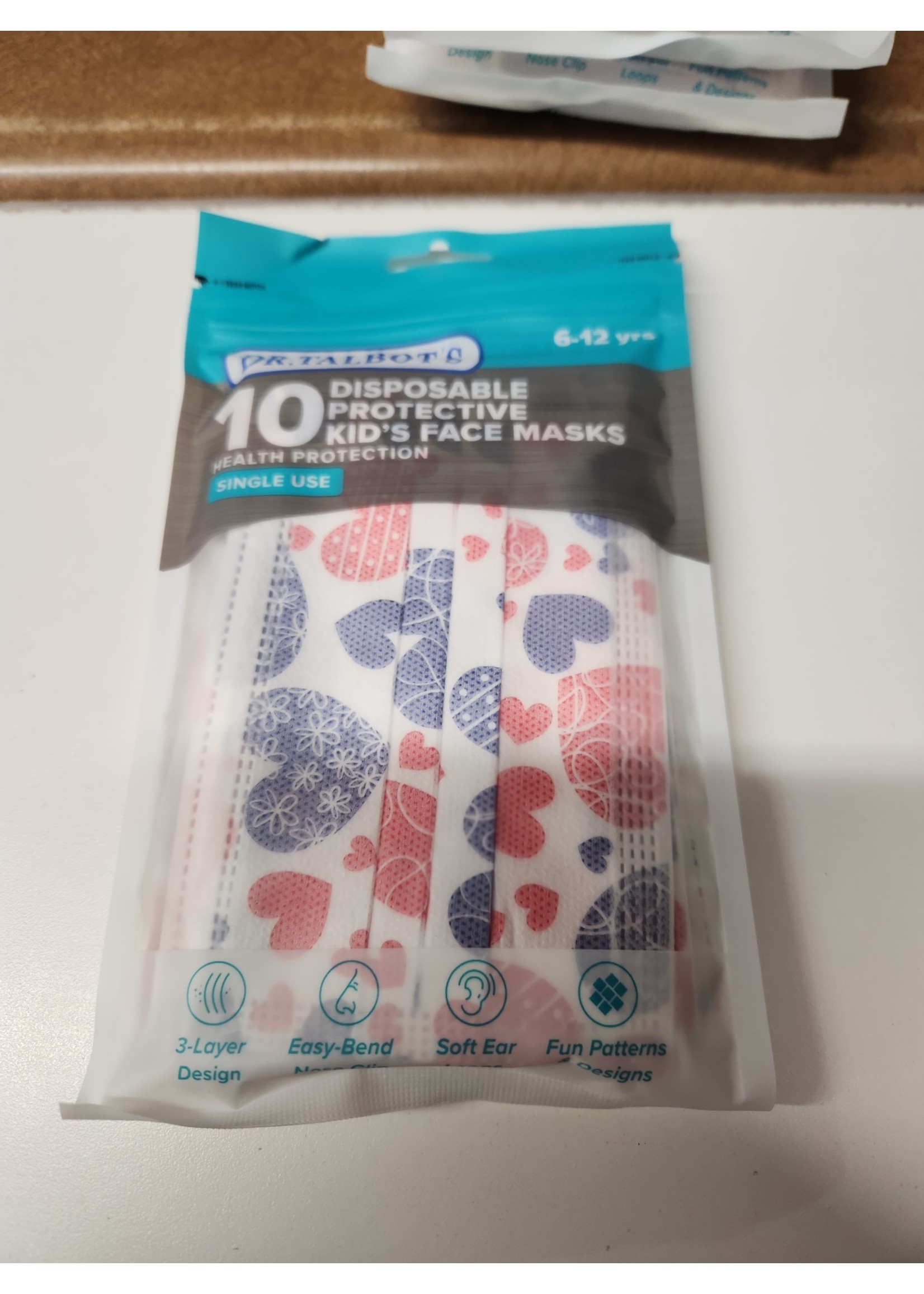Dr. Talbot's Disposable Kid's Face Masks Hearts 10ct