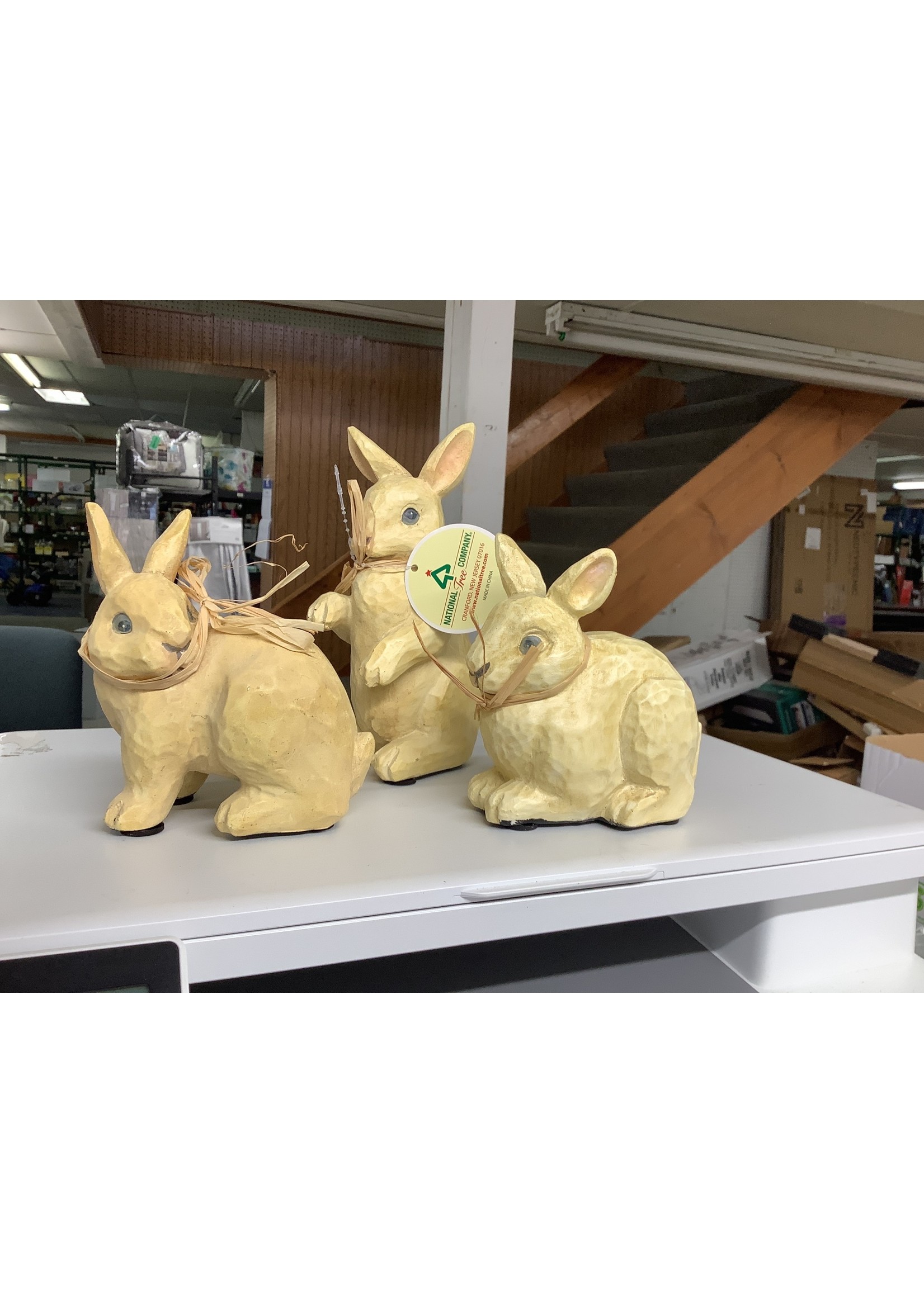 National Tree Company Set Of 3 Decorative Bunnies