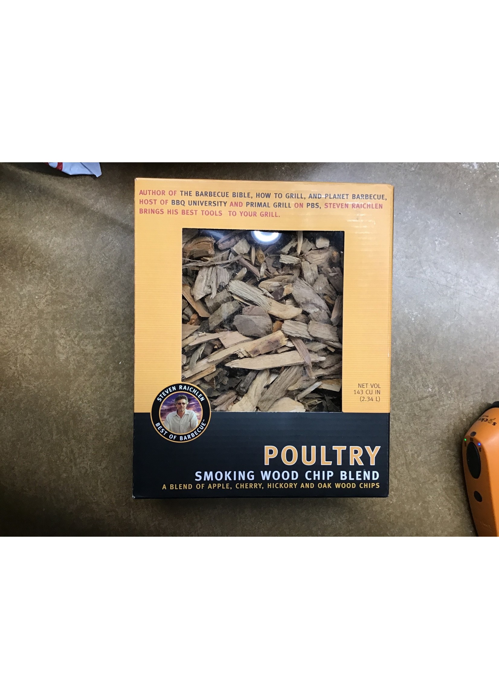 Steven Raichlen Best of BBQ- Poultry Smoking Wood Chip Blend 143cu in box