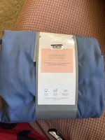 Open package-  Queen Threshold Ultra Soft Flat Sheet Navy