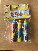 Dr. Seuss Crayon Erasers 3pk Yellow