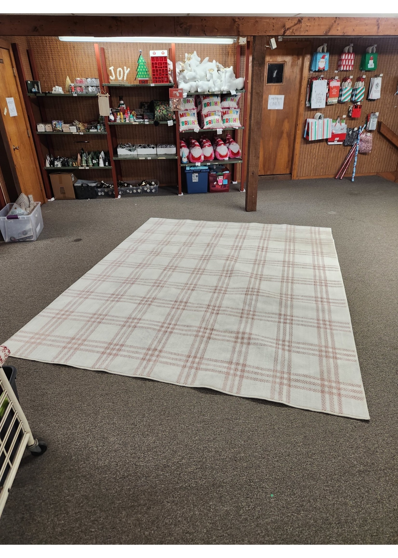 Some Dirt Spots GAP Home Distressed Plaid Indoor Area Rug, Blush, 8x10