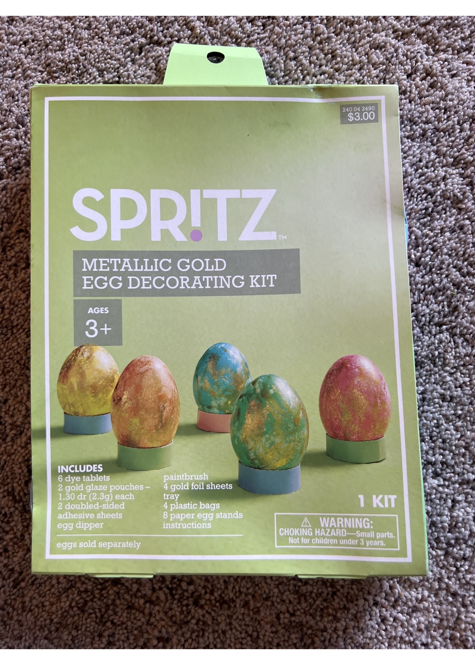 Box damage- Spritz Metallic Gold Egg Decorating Kit