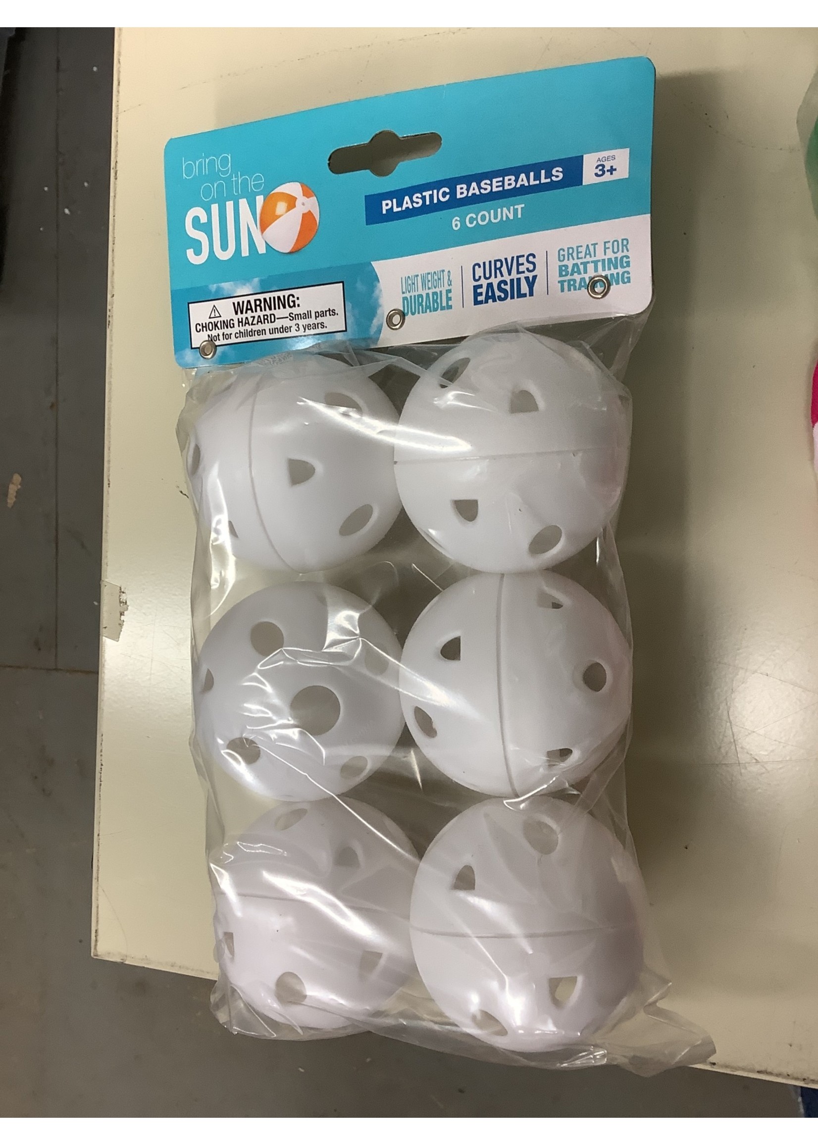 Bring On The Sun Plastic Baseballs 6 Count