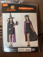 Halloween Reversible Cape Black/Purple OSFM