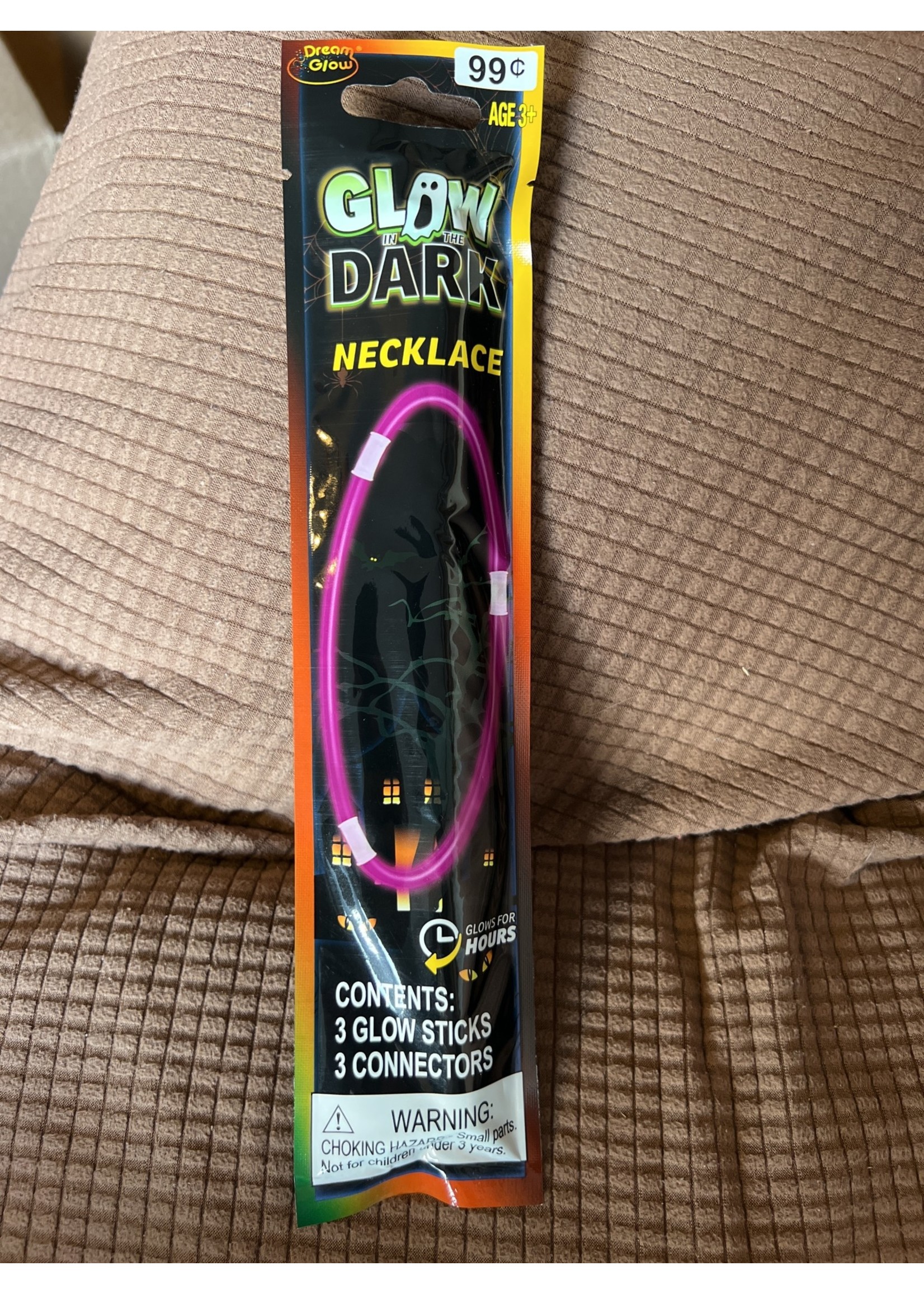 Asst Colors 3pc Glow in the Dark Necklaces