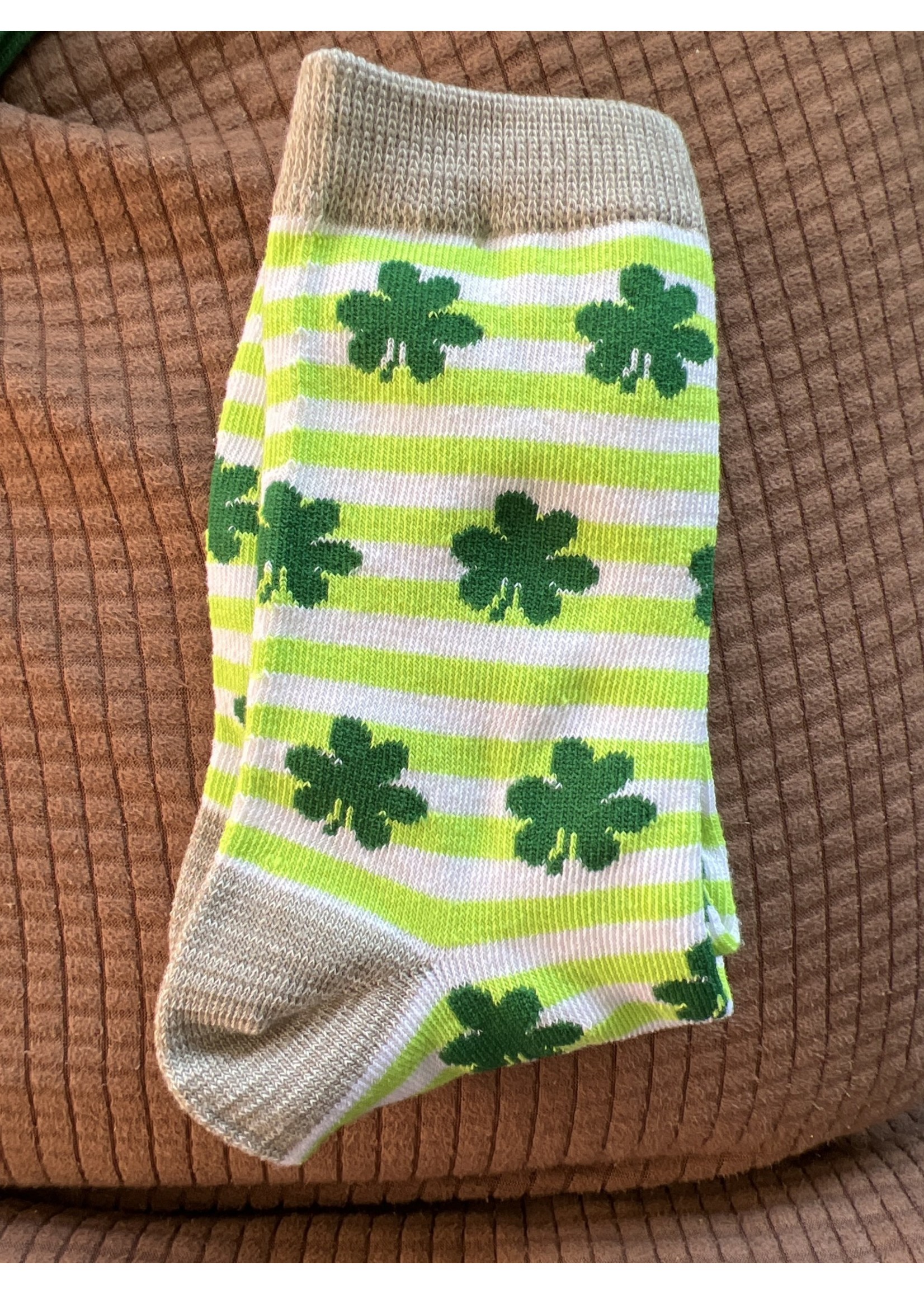 St. Patrick’s Green Shamrocks Crew Socks