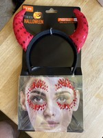 Halloween Adult Devil Headband w/ Face Gems