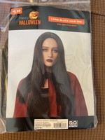 Happy Halloween Long Black Hair Wig OSFM