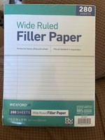 Wexford Wide Ruled filler Paper 280 sheets