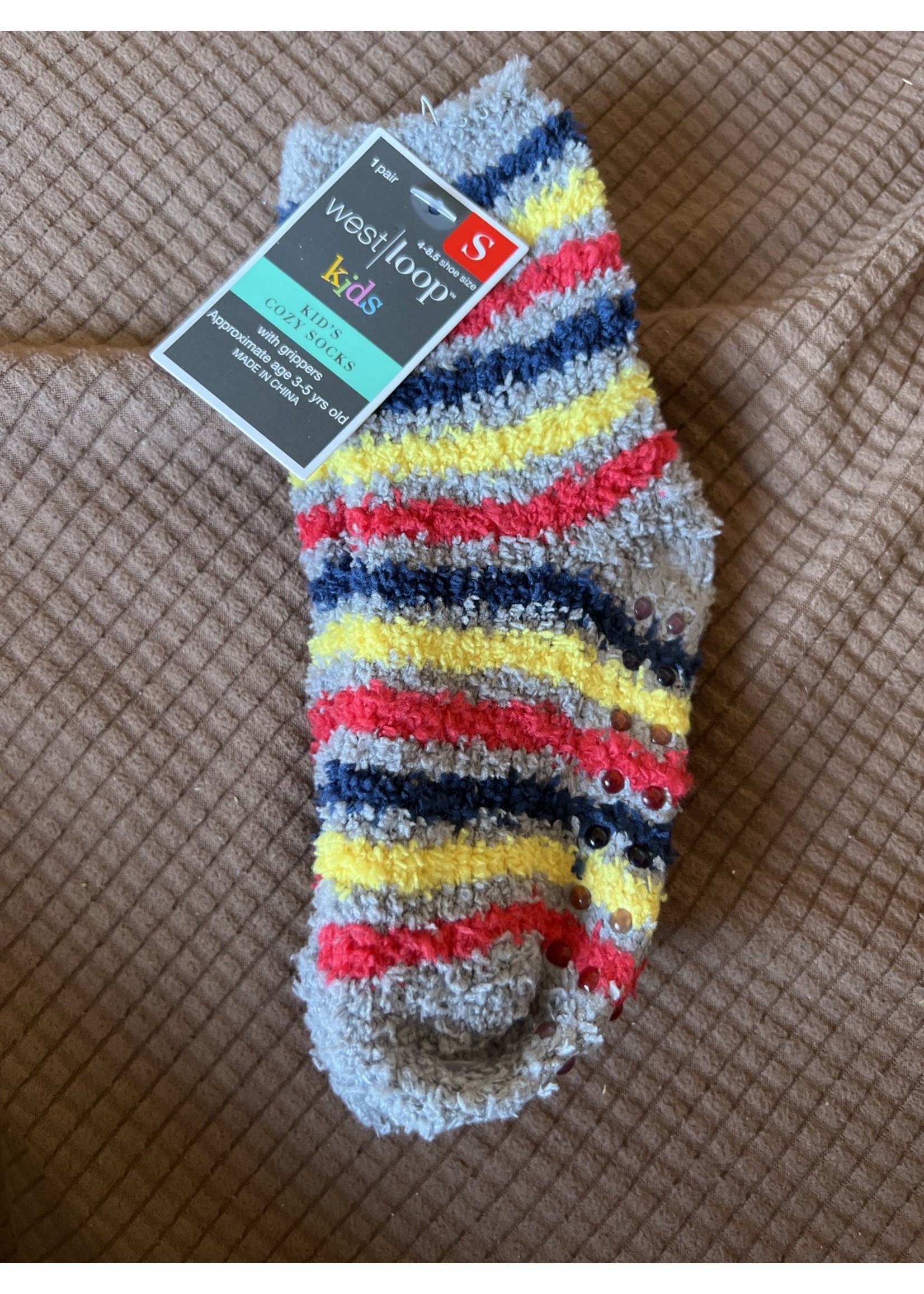 West Loop kids cozy socks w/ grippers S 4-8.5