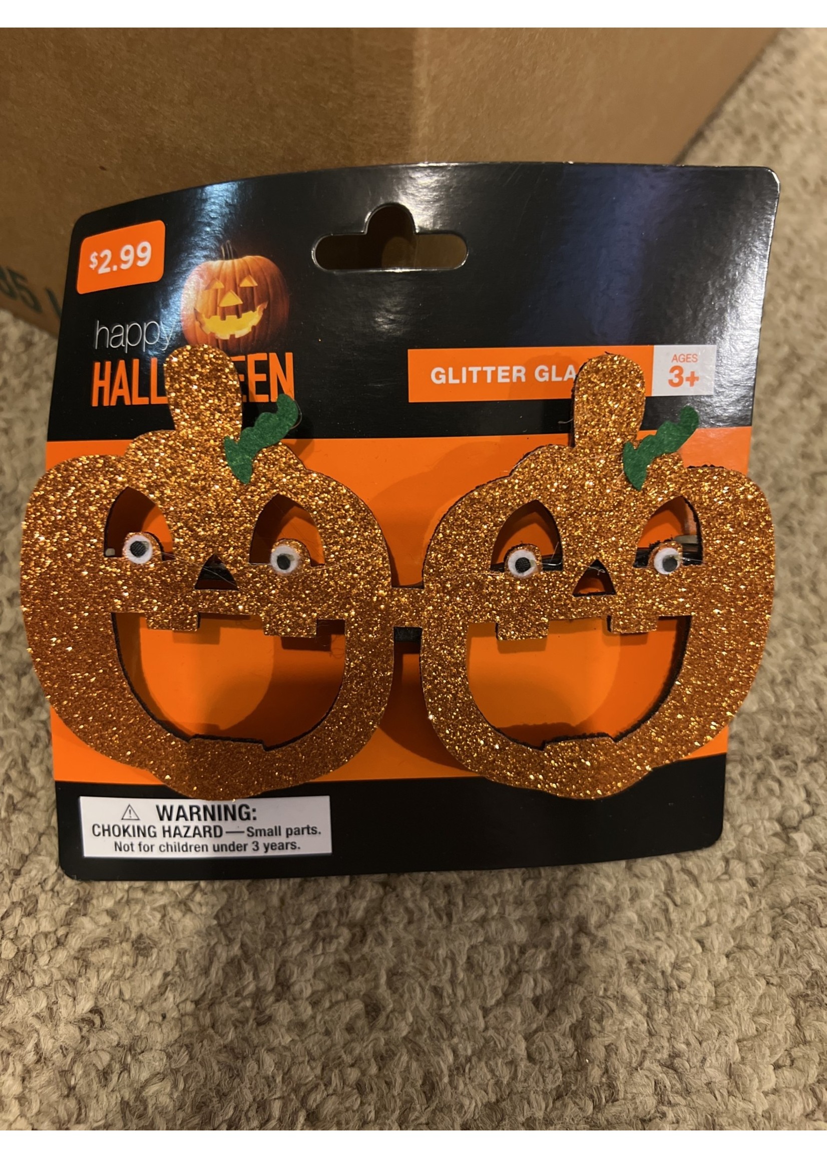 Halloween Pumpkin Glitter Glasses