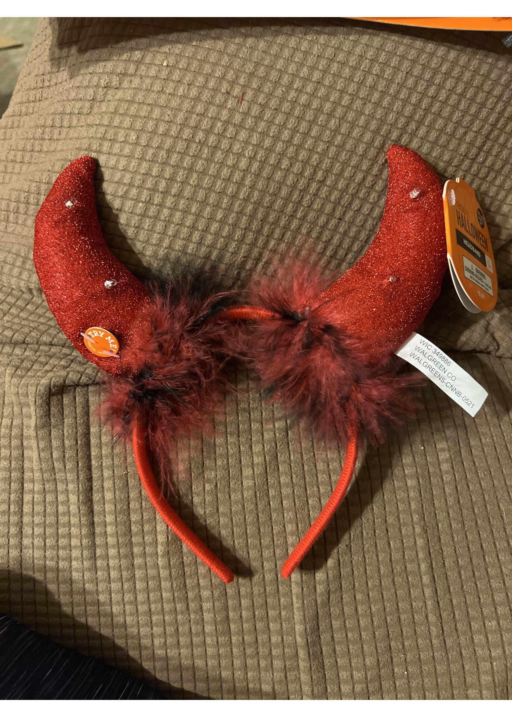 Happy Halloween Devil Headband light up