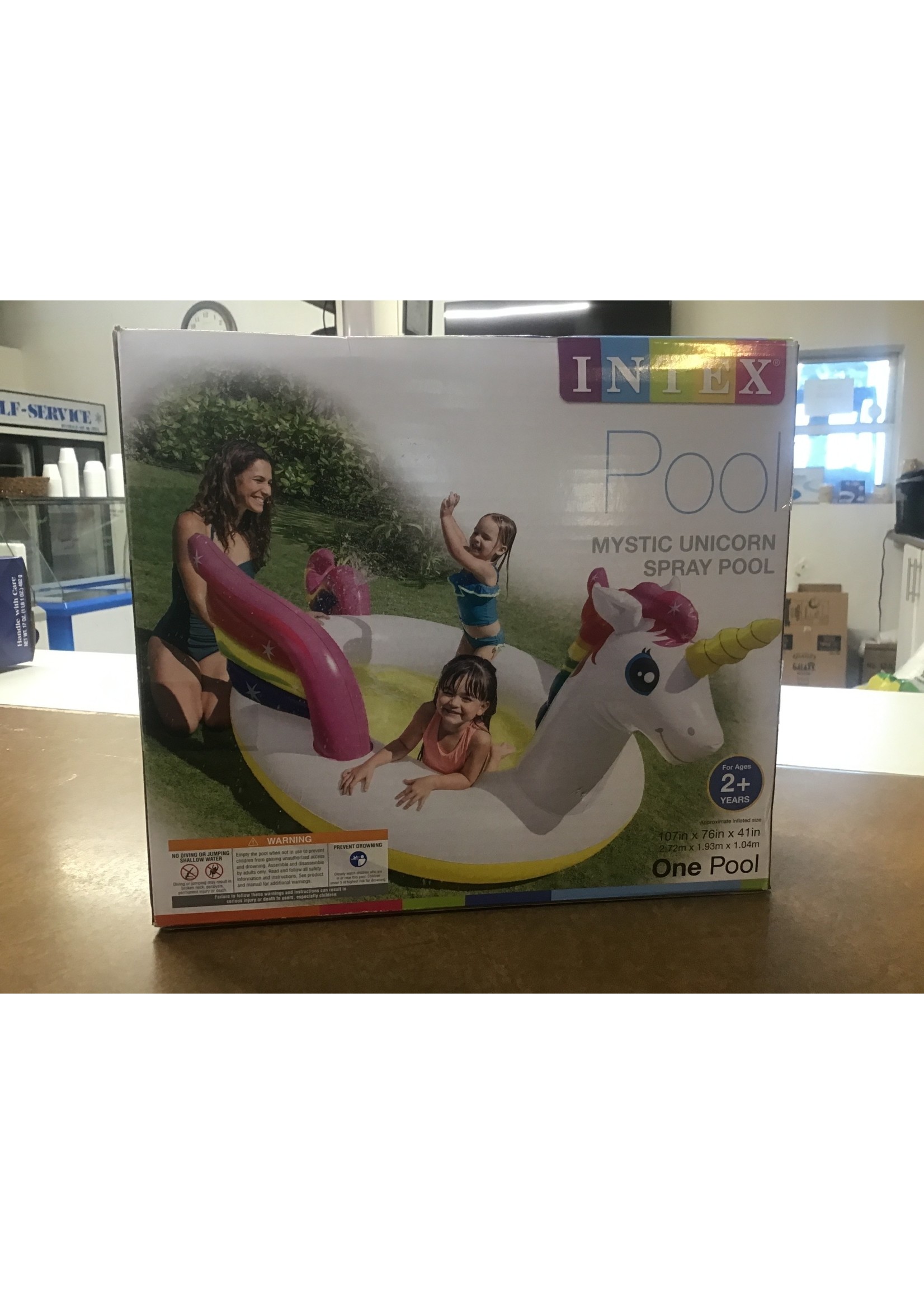 Intex Mystic UNICORN Spray Pool Ages 2+ Size 107 x 76 x 41 inches
