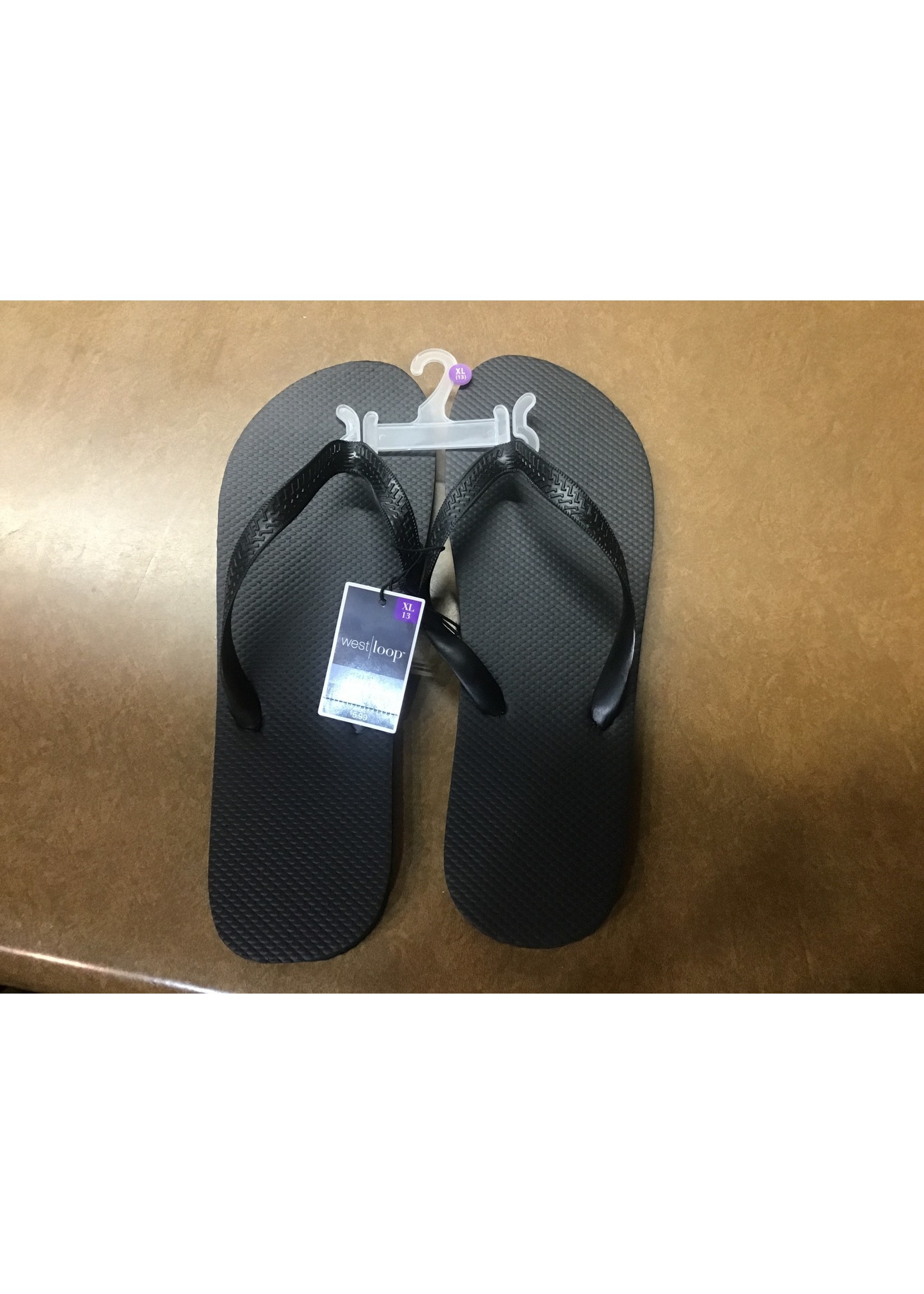 West Loop Men’s Flip Flops Sandals Black XL 13