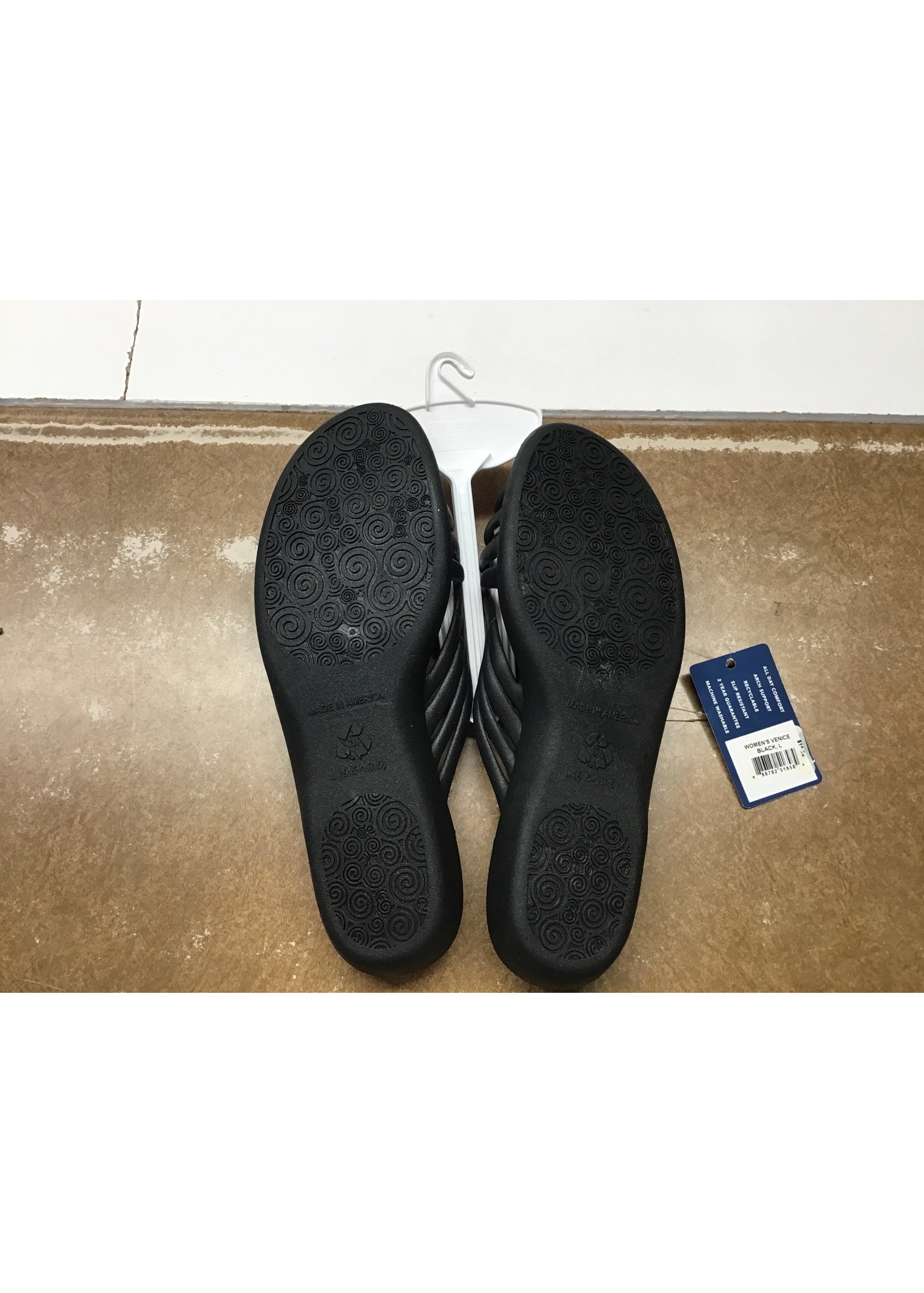 Okabashi Venice Womens L 9.5 10.5 Black Supportive Insole Slide