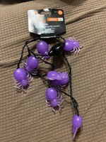 Happy Halloween- Light Up Necklace purple spiders