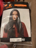 Open package- Happy Halloween Long Black Hair Wig OSFM