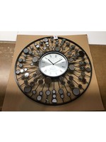 Broken reflectors- DecMode 26 Black Metal Starburst Radial Wall Clock with Mirrored Accents